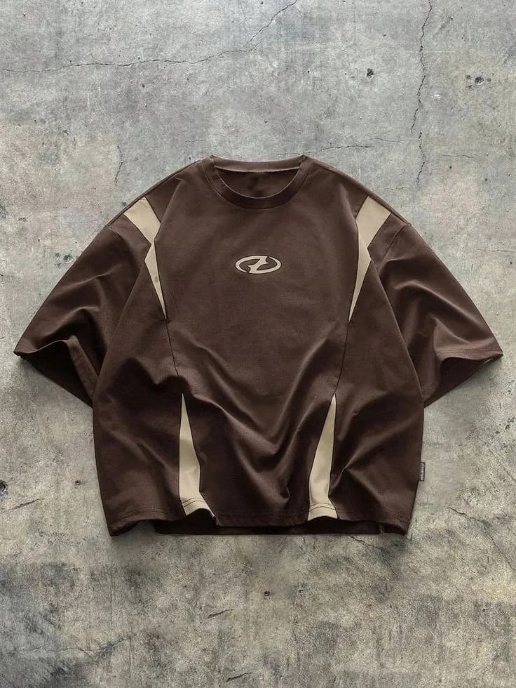 Contrast Panel Streetwear Heavyweight Tee