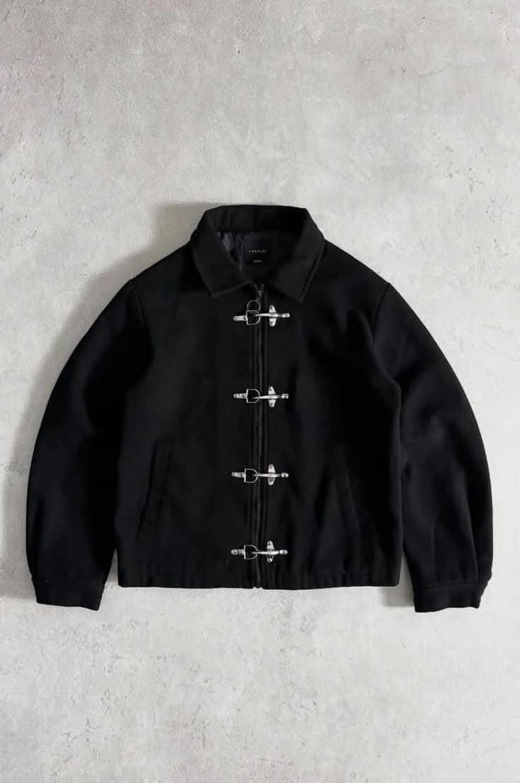 Minimalist Metal Toggle Cord Bomber Jacket